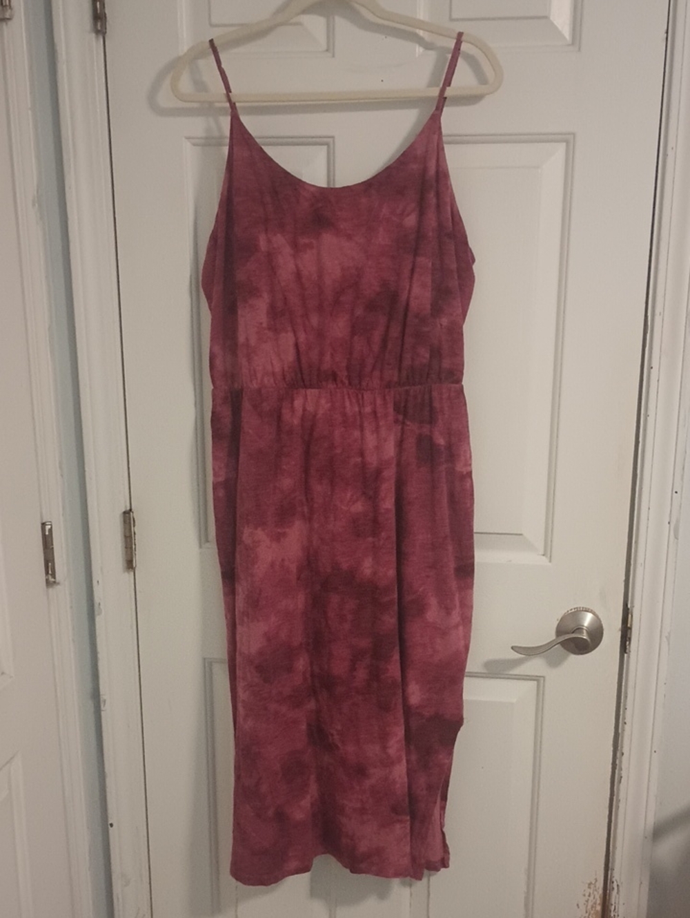 Old Navy Mauve-Pink Tie-Dye Spaghetti Strap Midi Dress